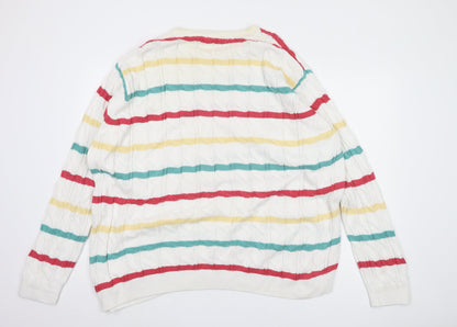 Cotton Traders Unisex Multicoloured 3XL Cable Knit Pullover Jumper