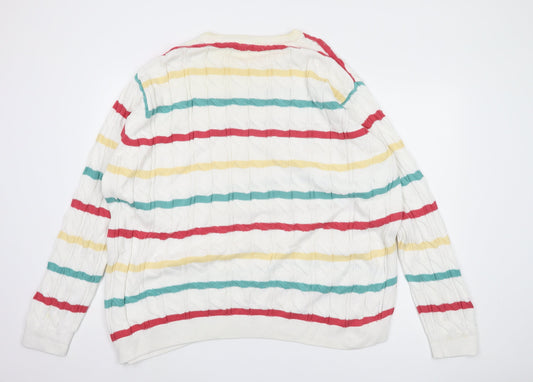 Cotton Traders Unisex Multicoloured 3XL Cable Knit Pullover Jumper
