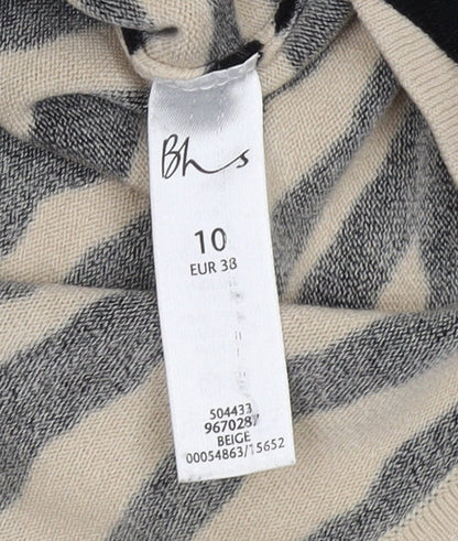 Womens UK Size 10 BHS Beige Pullover Jumper
