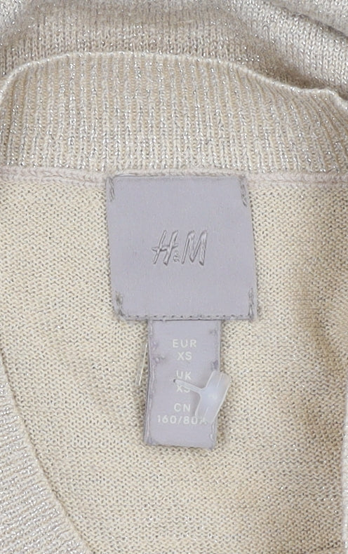 Womens UK Size XS H&M Beige Pullover Jumper