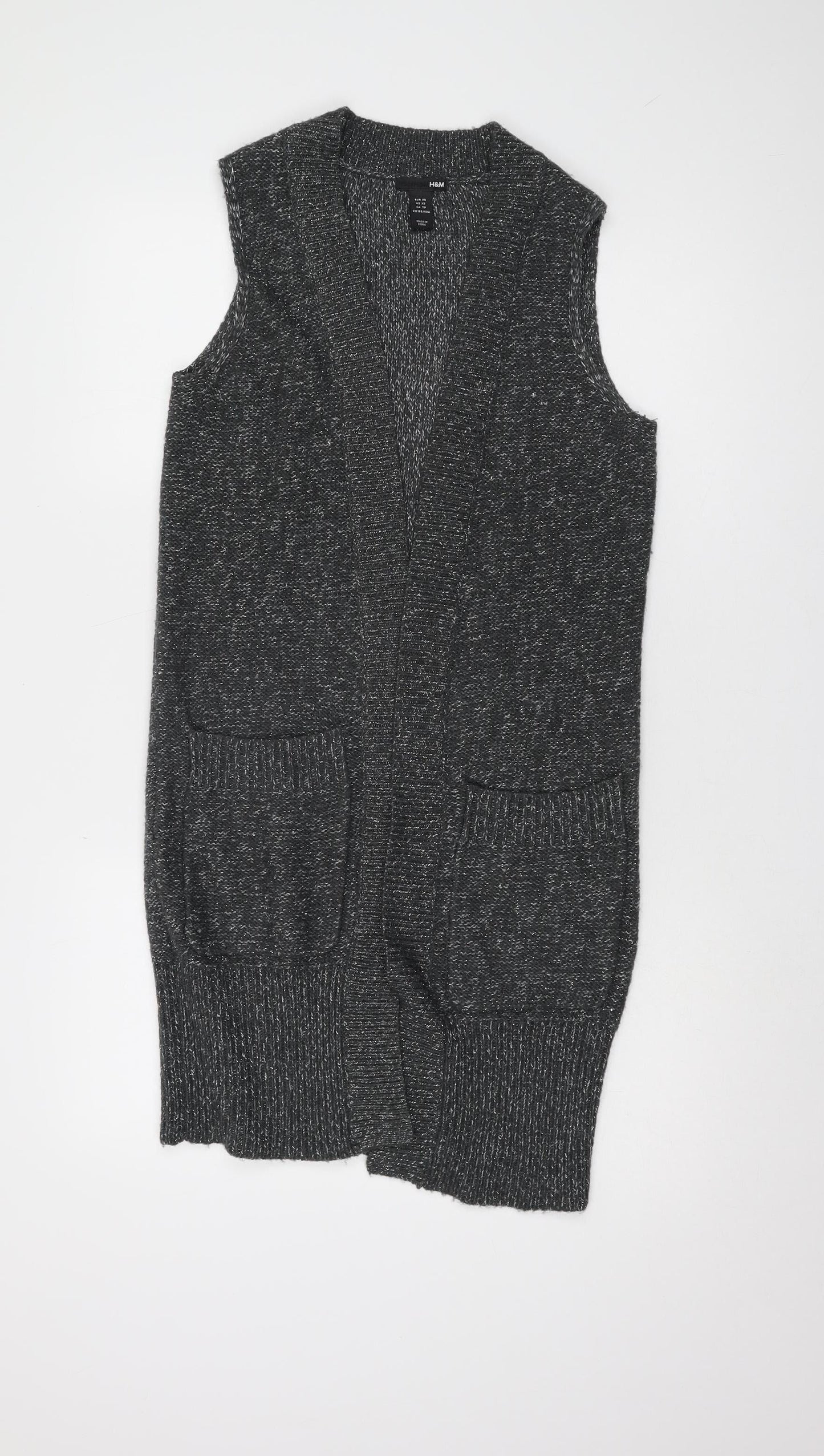 Womens UK Size XS H&M Grey Vest Jumper