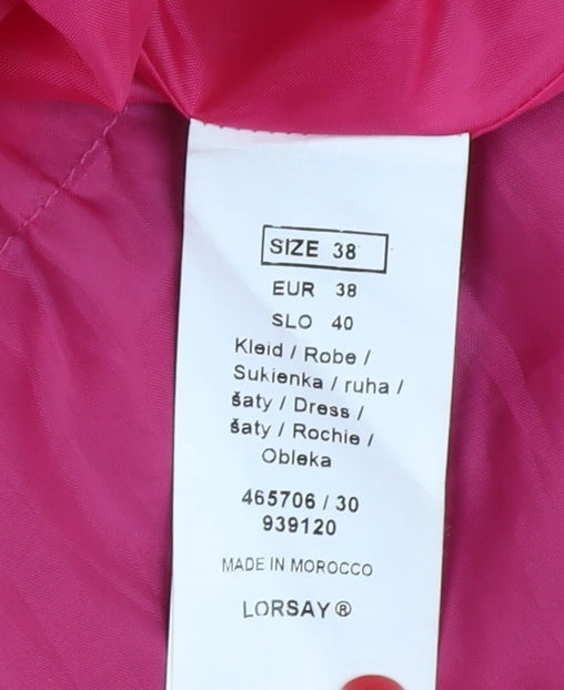 Orsay Women Pink Fit & Flare Halter Dress Size 10