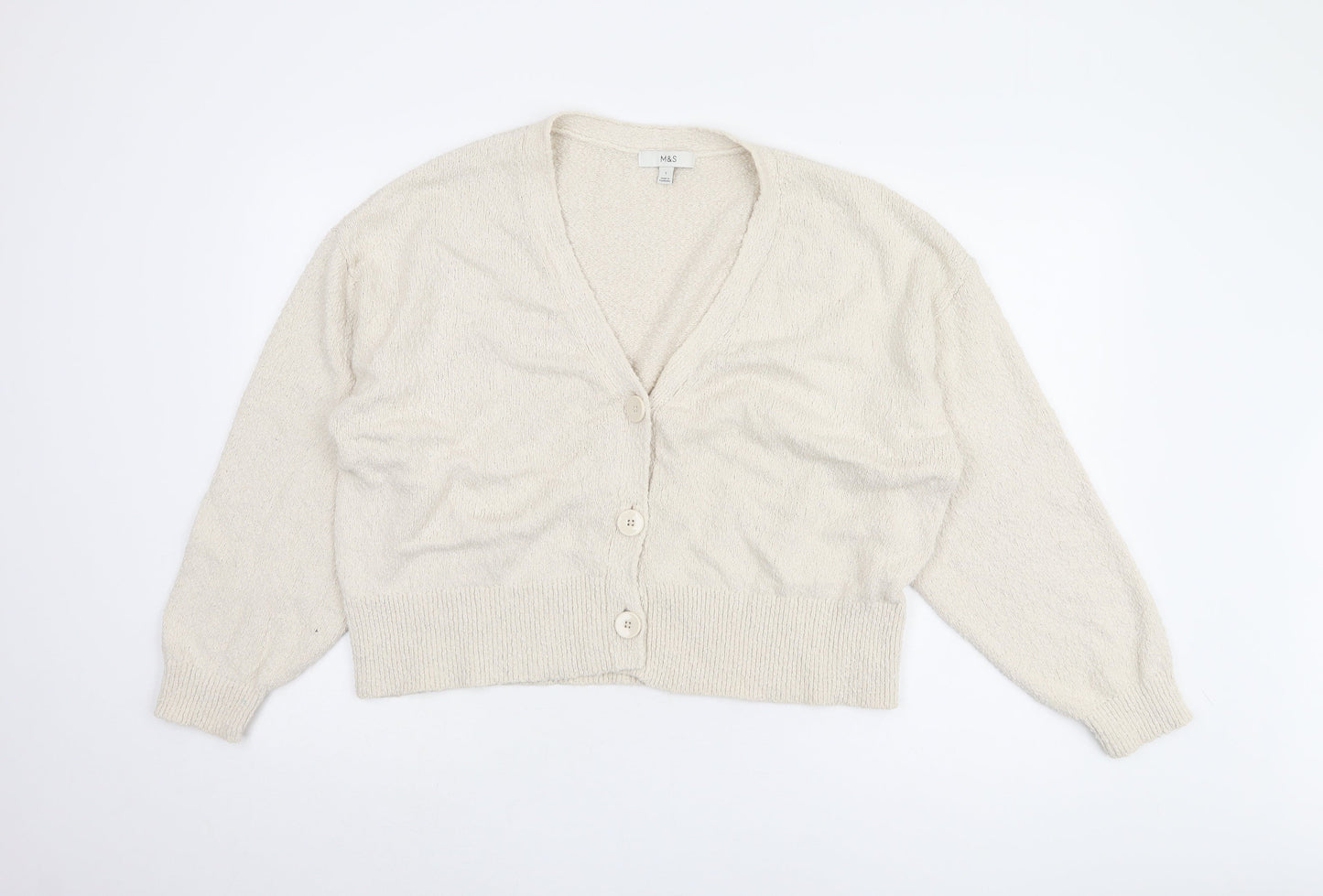 Womens UK Size L Marks and Spencer Ivory Cardigan Jumper