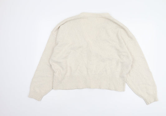 Womens UK Size L Marks and Spencer Ivory Cardigan Jumper