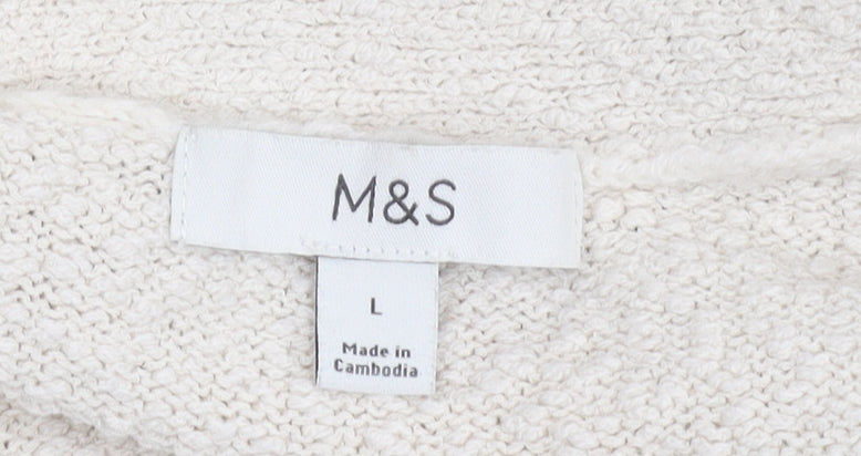 Womens UK Size L Marks and Spencer Ivory Cardigan Jumper