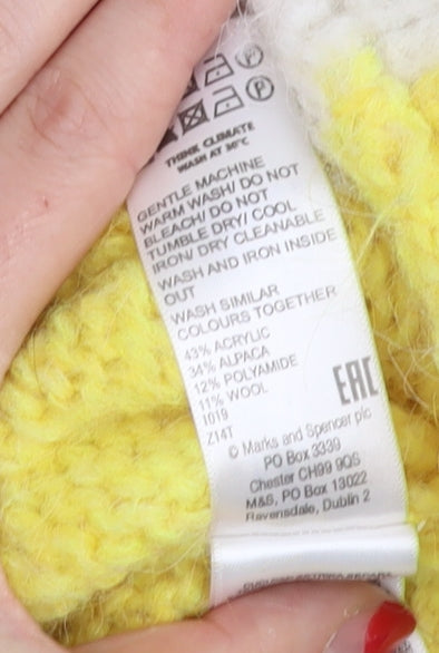 Womens UK Size 8 Marks and Spencer Yellow Pullover Jumper