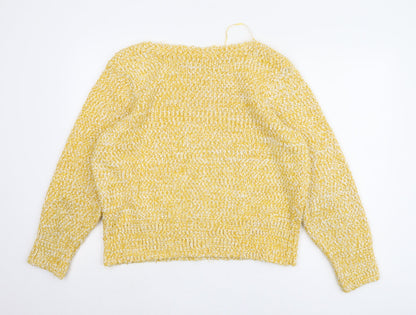 Marks and Spencer Women's Yellow Pullover Jumper, L