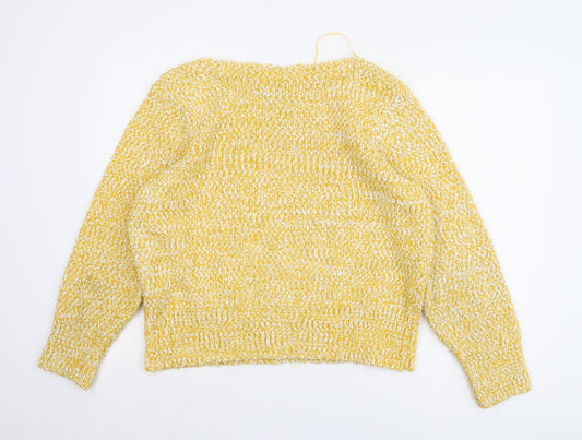 Marks and Spencer Women's Yellow Pullover Jumper, L