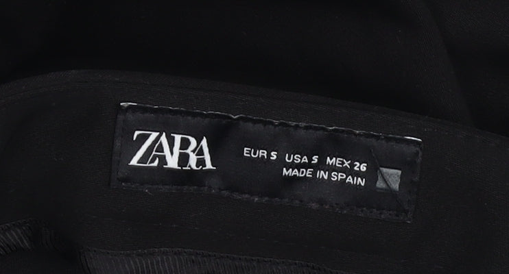 Womens UK Size S Zara Regular Fit Formal Workwear Black Trousers