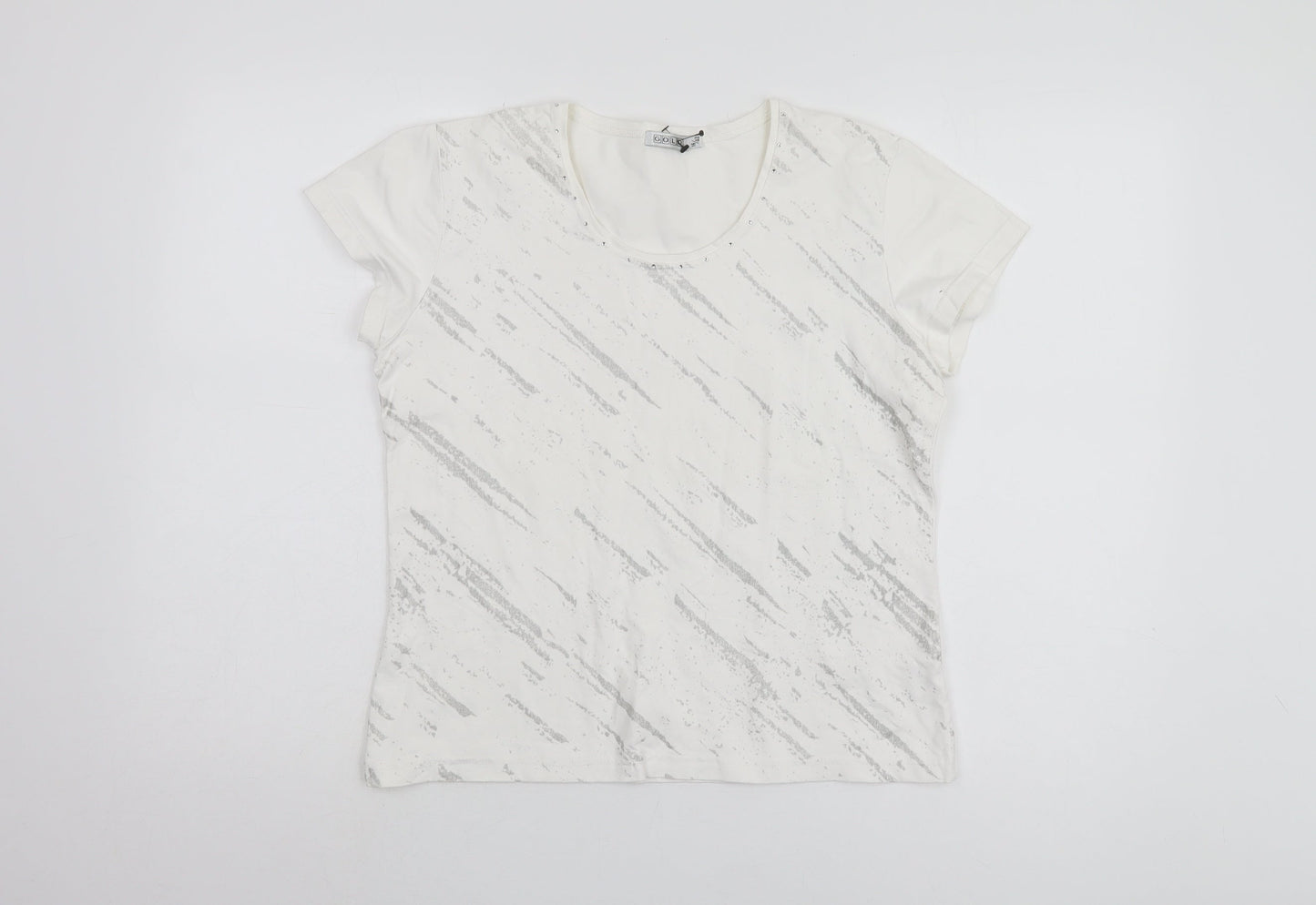 GOLI Women's White Basic T-Shirt, Size 16, Casual Comfort