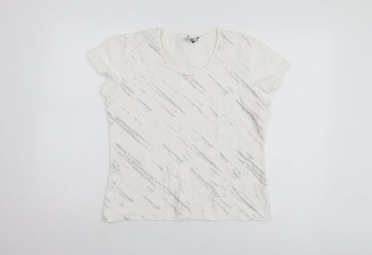 GOLI Women's White Basic T-Shirt, Size 16, Casual Comfort