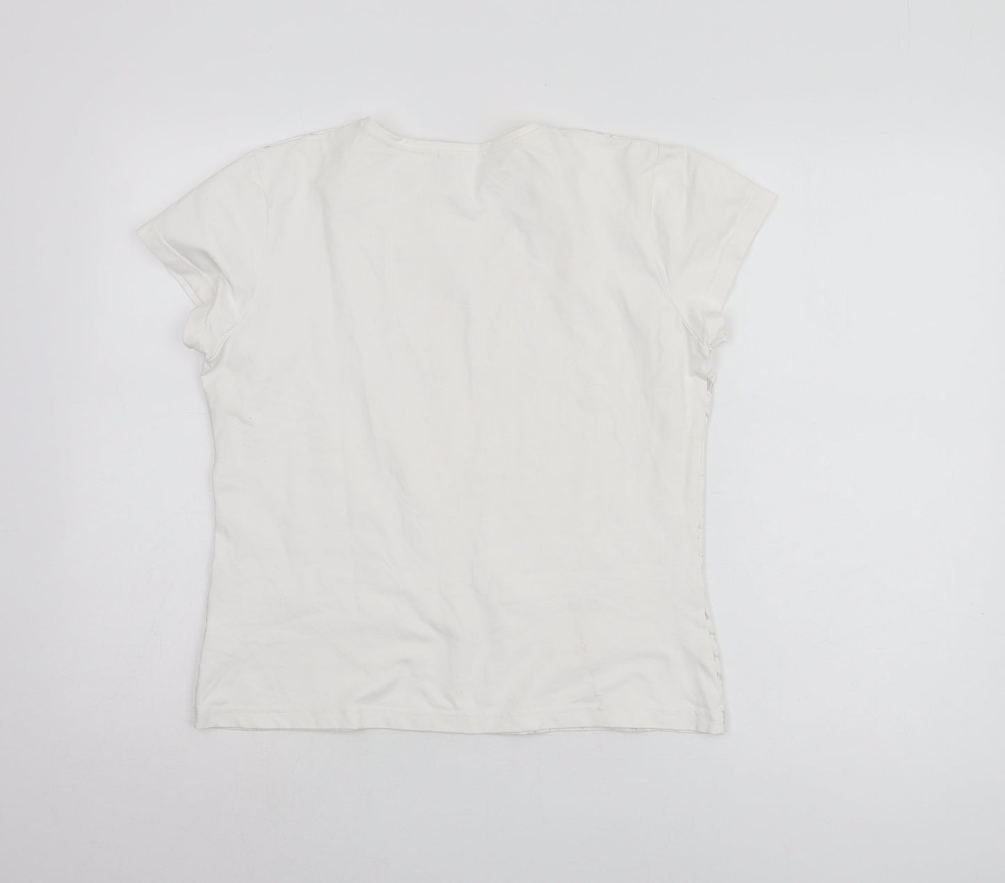 GOLI Women's White Basic T-Shirt, Size 16, Casual Comfort
