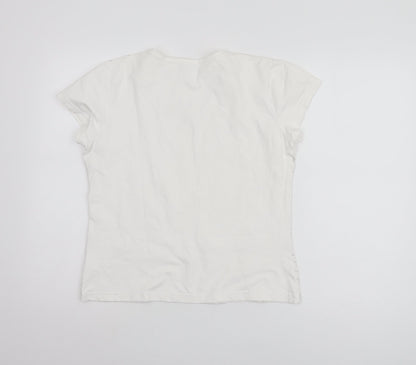 GOLI Women's White Basic T-Shirt, Size 16, Casual Comfort