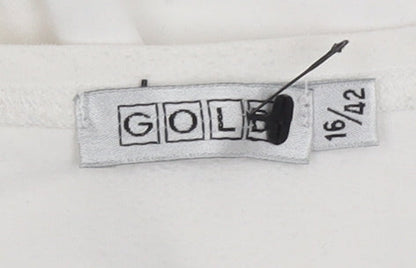GOLI Women's White Basic T-Shirt, Size 16, Casual Comfort