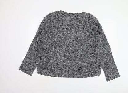 Victoria's Secret Women's Grey Chunky-Knit Pullover Jumper