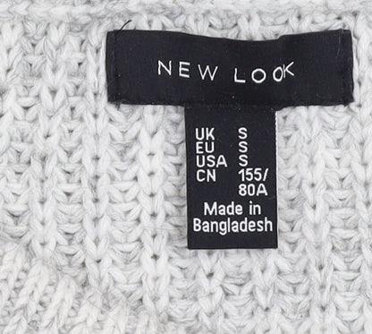 Womens UK Size S New Look Grey Pullover Jumper