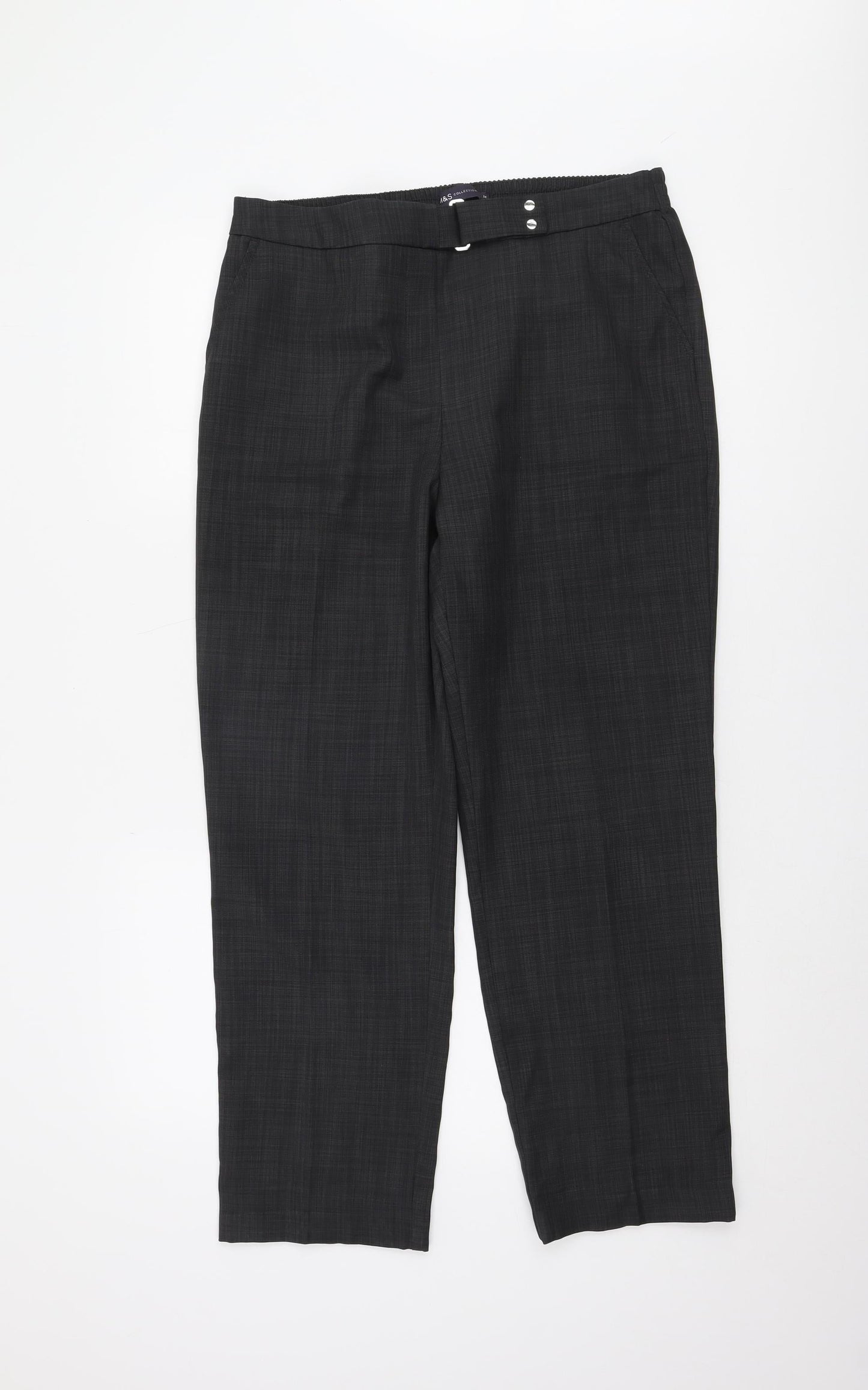 Womens UK Size 14 Marks and Spencer Regular Fit Dress Pants Grey Trousers