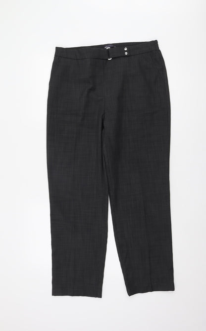 Womens UK Size 14 Marks and Spencer Regular Fit Dress Pants Grey Trousers
