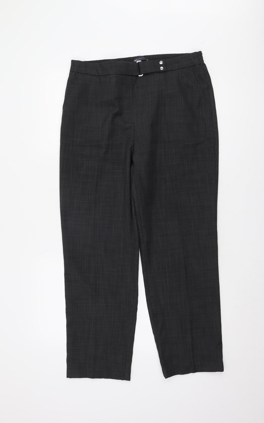 Womens UK Size 14 Marks and Spencer Regular Fit Dress Pants Grey Trousers