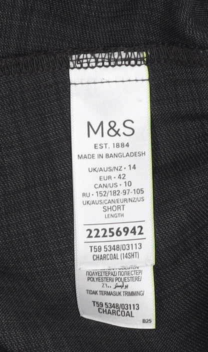Womens UK Size 14 Marks and Spencer Regular Fit Dress Pants Grey Trousers
