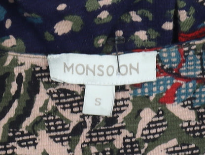 Monsoon Women's Multicoloured Patchwork Wrap Dress S