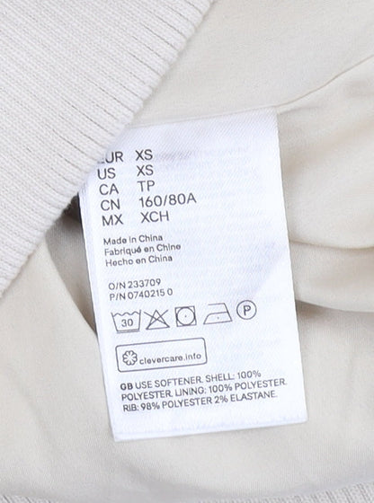 H&M Women's Ivory Fleece Bomber Jacket XS