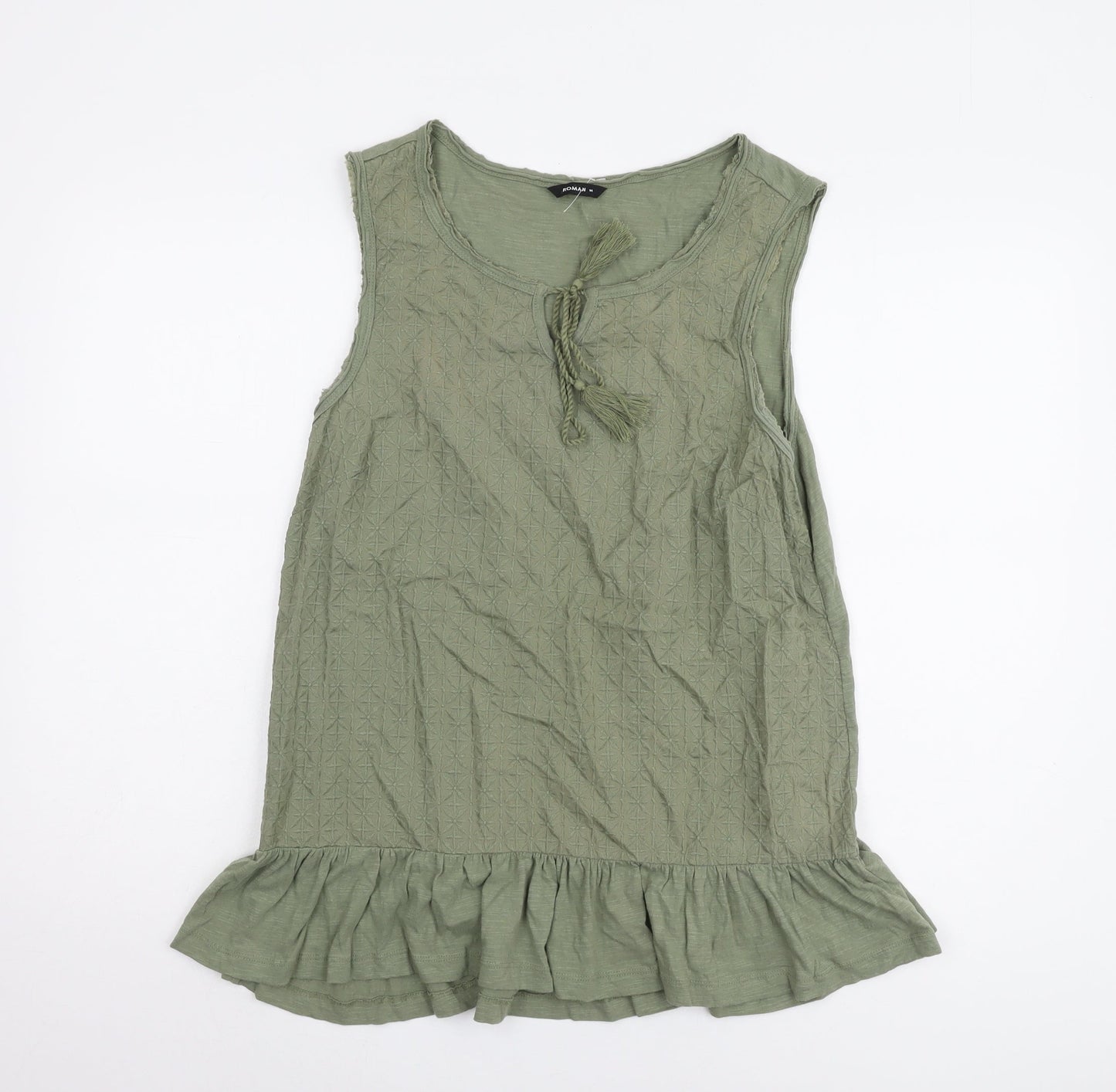 Womens UK Size 14 Roman Green Basic Tank