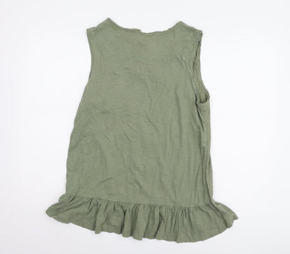 Womens UK Size 14 Roman Green Basic Tank