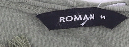 Womens UK Size 14 Roman Green Basic Tank