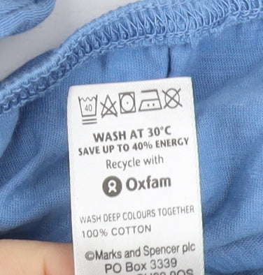 Womens UK Size 24 Marks and Spencer Blue Jersey T-Shirt