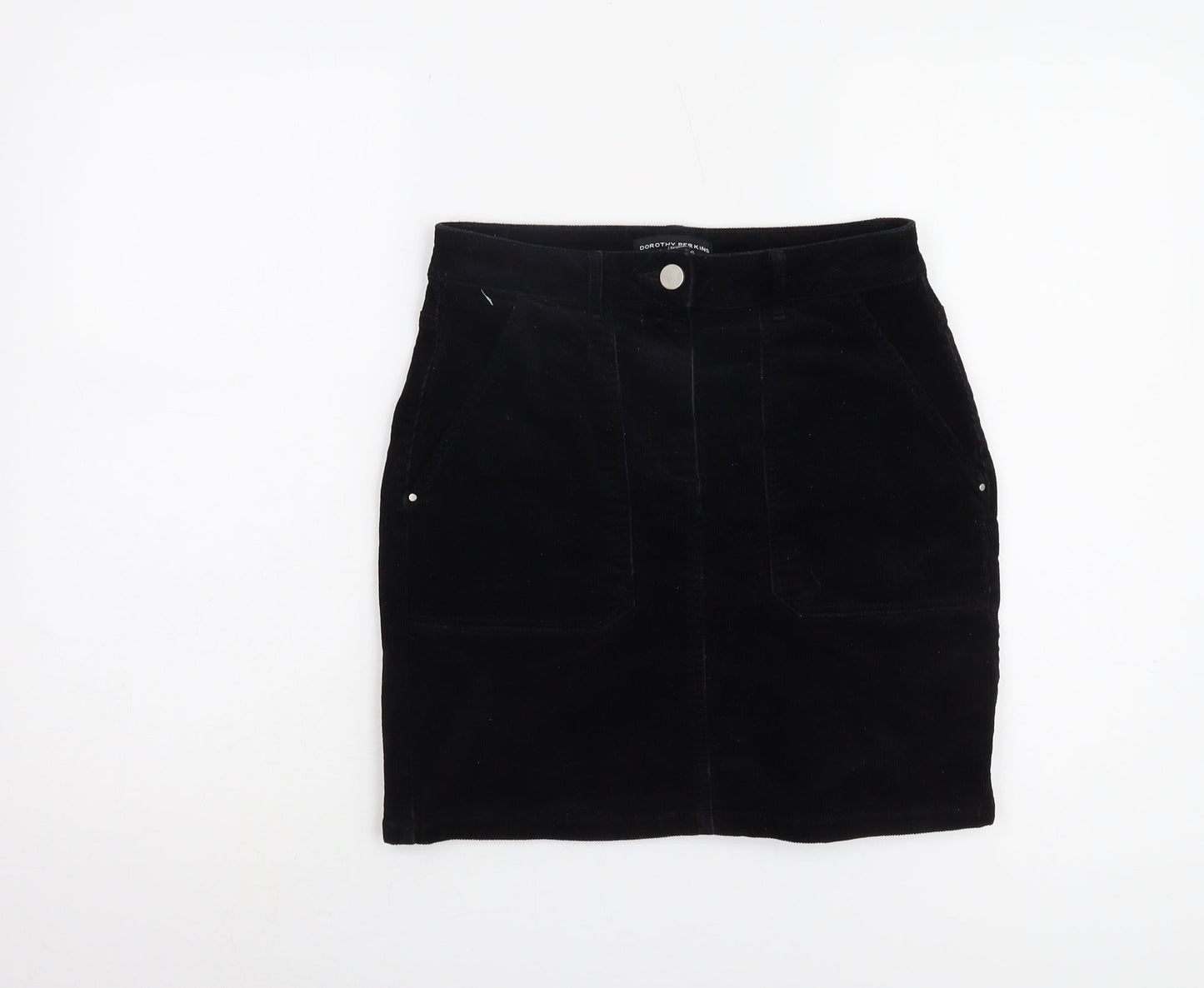 Dorothy Perkins Women's Black Corduroy Pencil Skirt Size 6