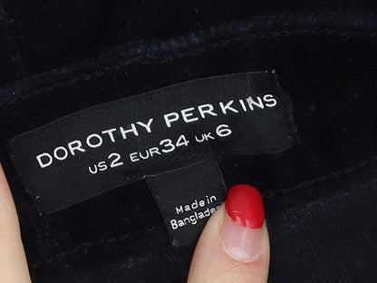 Dorothy Perkins Women's Black Corduroy Pencil Skirt Size 6