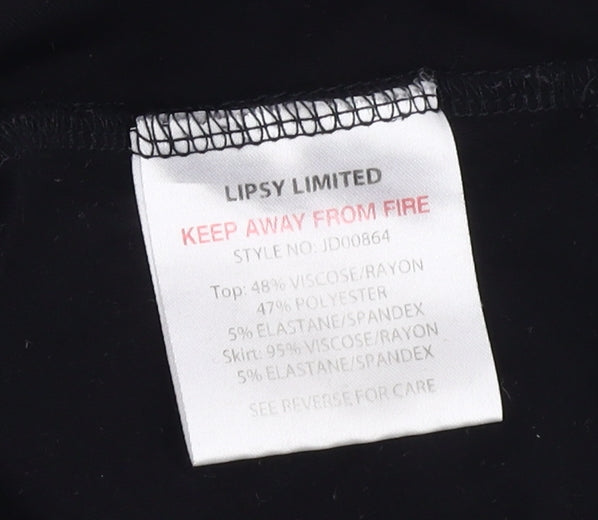 Lipsy Women’s Black & White Striped Bow A-Line Dress Size 12
