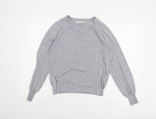 Womens UK Size XS Mango Grey Pullover Jumper