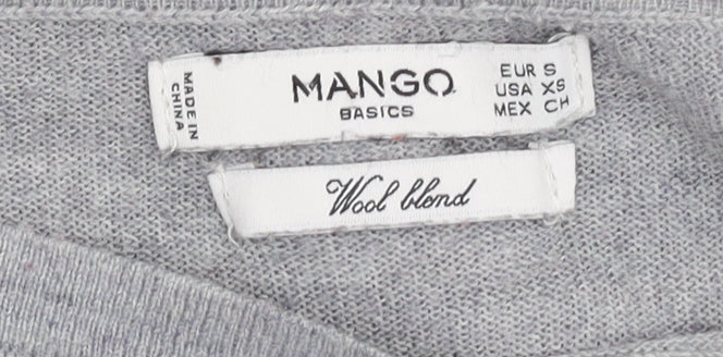 Womens UK Size XS Mango Grey Pullover Jumper