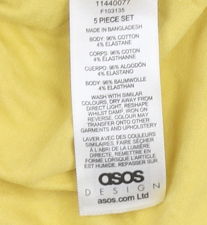 Mens UK Size L ASOS Design Yellow  T-Shirt