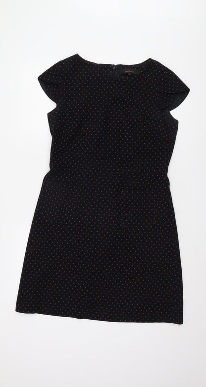 Next Women's Black Polka Dot Shift Dress Size 12