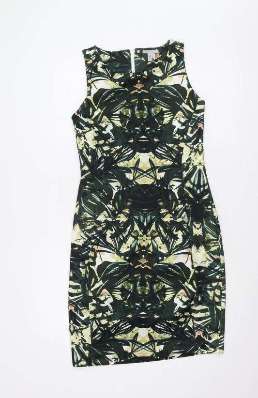H&M Women's Multicoloured Geometric Sheath Dress Size 12