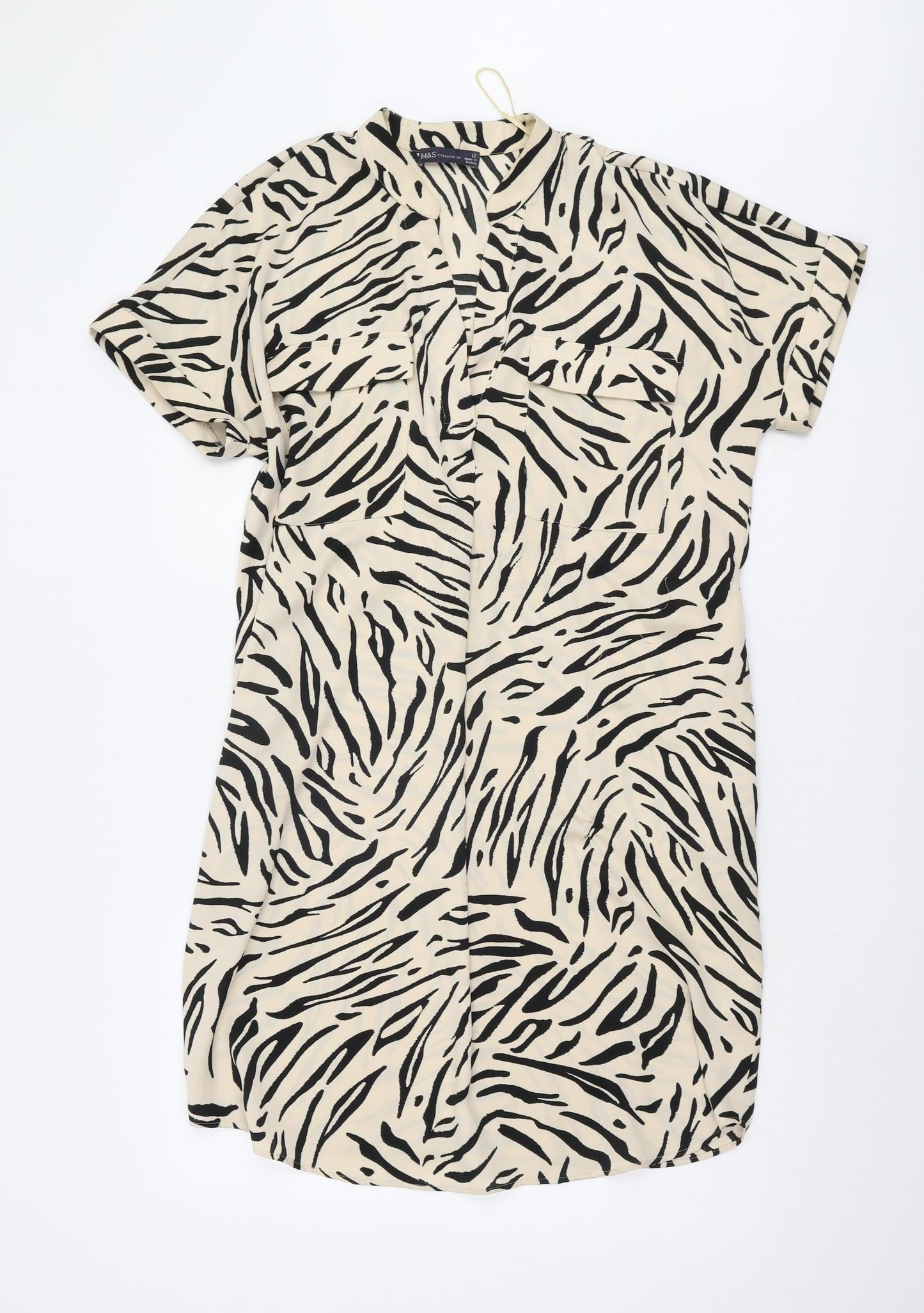 Marks and Spencer Women’s Beige Animal Print Shirt Dress