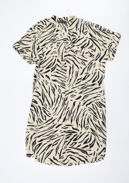 Marks and Spencer Women’s Beige Animal Print Shirt Dress