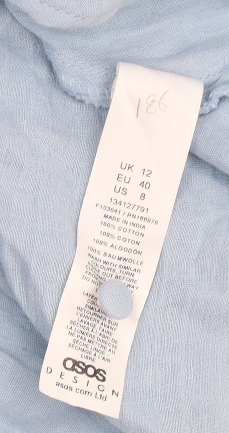 ASOS DESIGN Women's Blue Long Sleeve Dress, Size 12