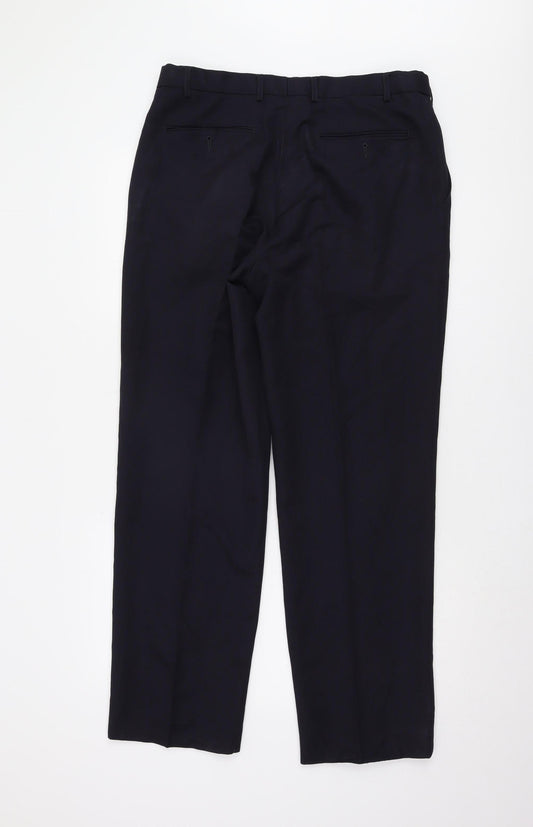 Marks and Spencer Men's Blue Trousers, Size M, Travel