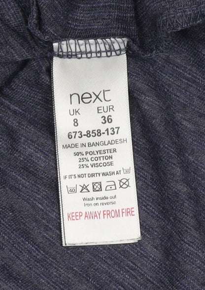 Womens UK Size 8 NEXT Blue Basic Blouse