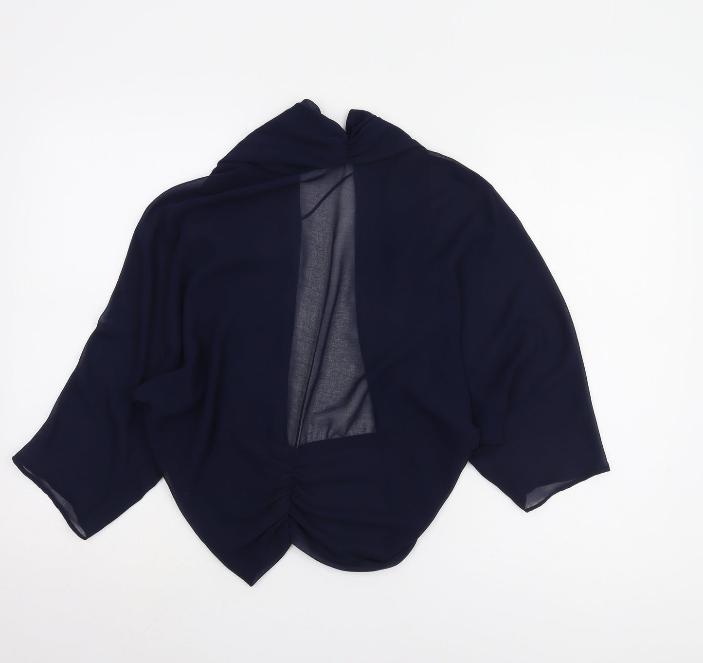 Womens UK Size 18 Roman Blue Wrap Blouse