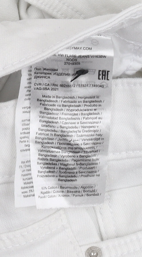 Noisy May Women's White Flared Jeans Size 30