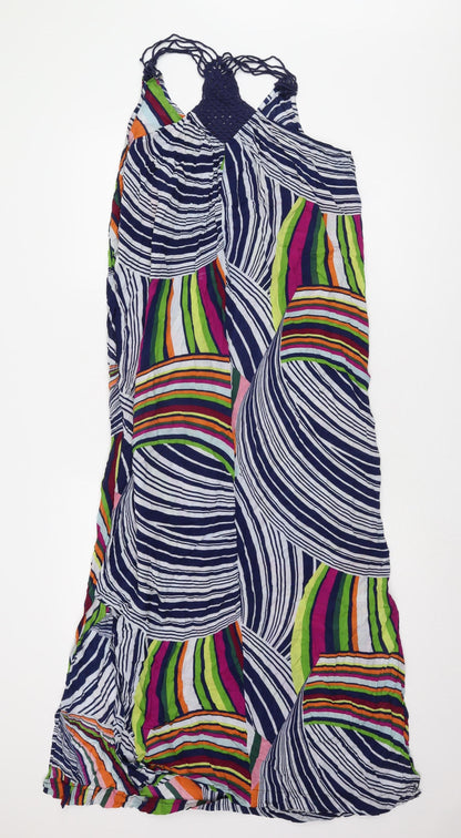 Next Women's Multicoloured Long Striped Dress 14