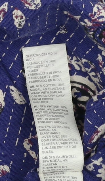 Fat Face Women's Blue Geometric Jersey Dress, Size 14