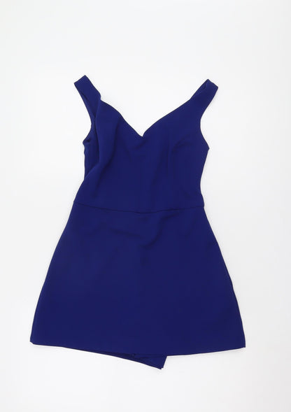 Zara Women Blue Sleeveless V-Neck Playsuit S