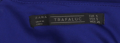 Zara Women Blue Sleeveless V-Neck Playsuit S