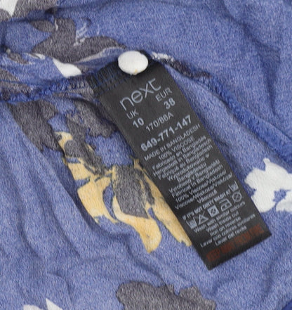 Next Women's Blue Floral Half Sleeve Dress Size 10